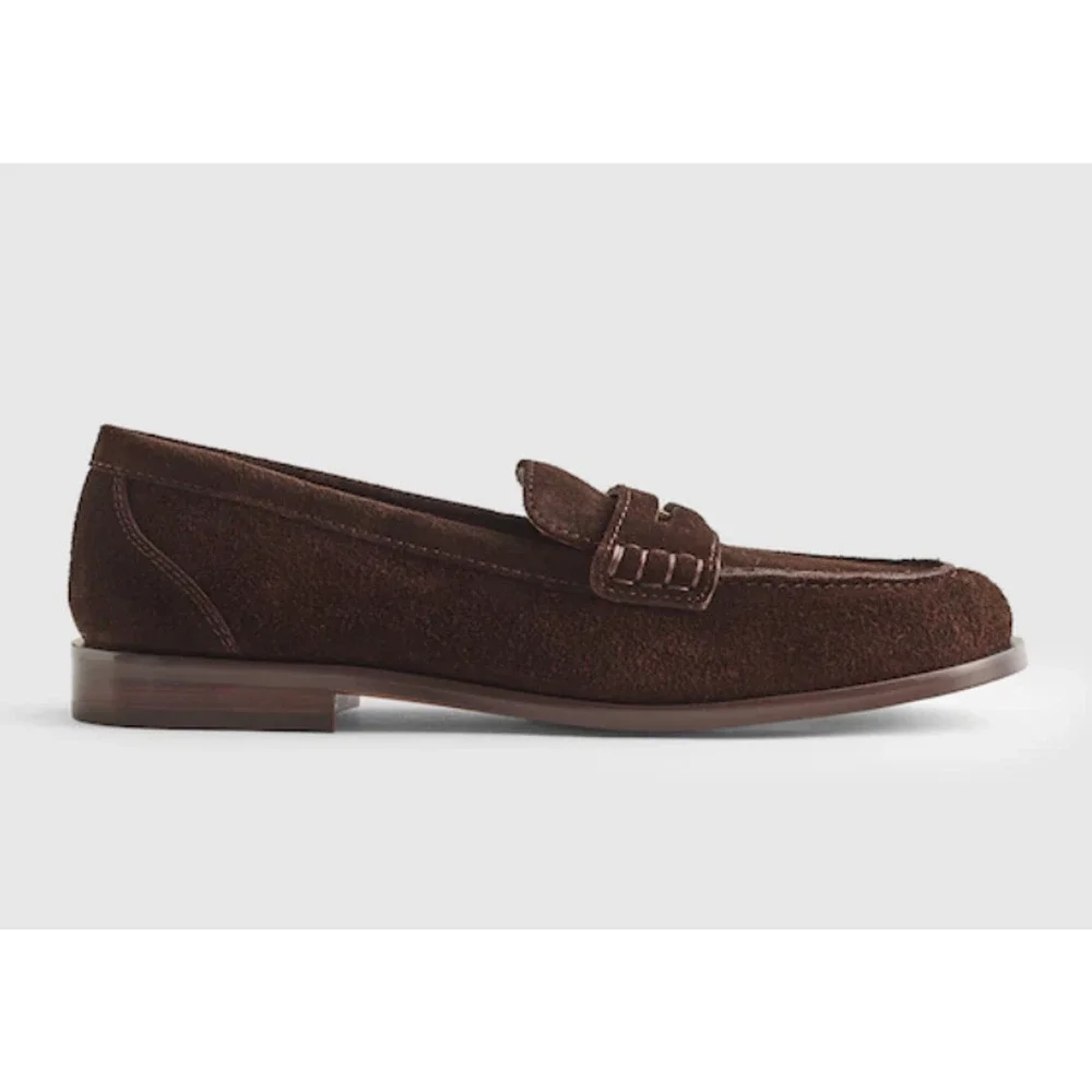 Madewell Grayson Penny Loafers 8 Brown Suede NWT Flats NX648 Academia Prep - Picture 3 of 6